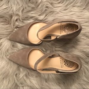 Vince Camuto strappy suede heels